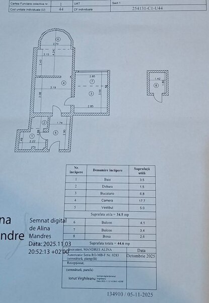 Ion Mihalache - Turda, ap 2 cam (amenajat), 44 mp, et 10/11 bloc reabilitat